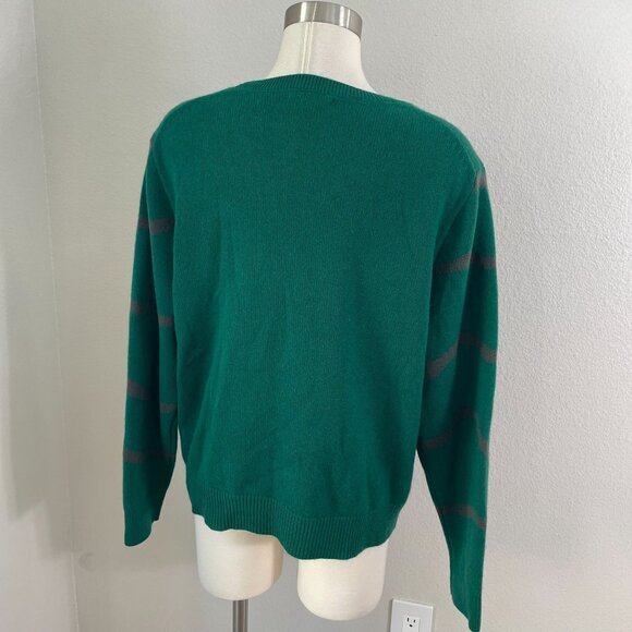 Quince Size XL 100% Mongolian Cashmere Green Holiday Knit Sweater Christmas - Picture 10 of 11